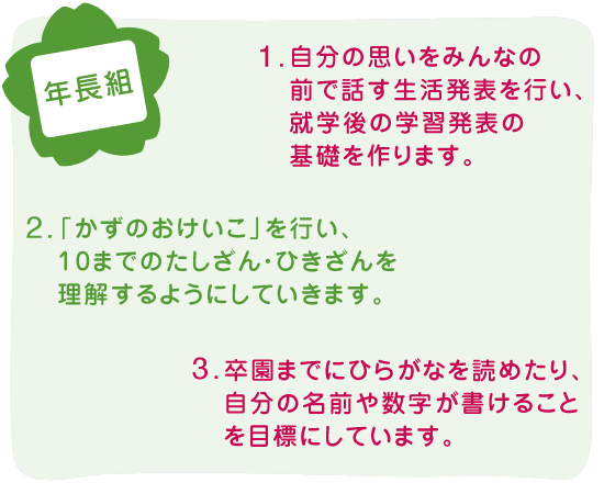 「年長組」の目標
